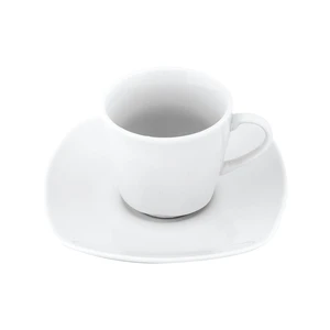 Súprava 6 porcelánových hrnčekov s tanierikmi Villa Altachiara Bianco
