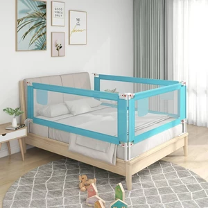 [EU Direct] vidaxl 10213 Toddler Safety Bed Rail Blue 180x25 cm Fabric Polyester Children's Bed Barrier Fence Foldable H