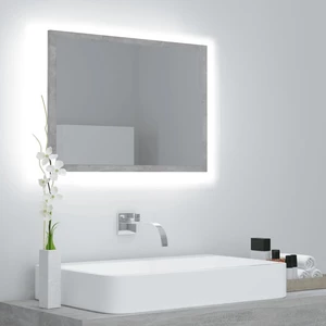 LED Bathroom Mirror Concrete Gray Chipboard Acrylic Wall Mirror with RGB Light for Bedroom, Bedroom