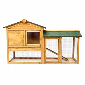 Double Layer Rabbit Wooden Cage Large Shelter Pet Hutch Cage 147x53x85CM Chicken Coop Hen Guinea Pig House