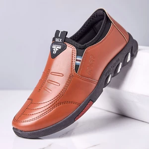 Menico Men Faux Leather Soft Comfortable Non-Slip Slip-On Dress Shoes