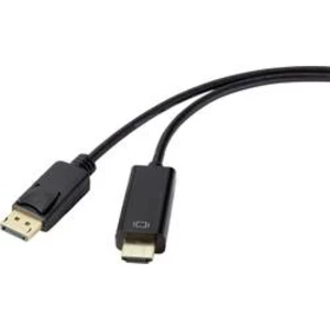 DisplayPort / HDMI kabel Renkforce [1x zástrčka DisplayPort - 1x HDMI zástrčka] černá 5.00 m
