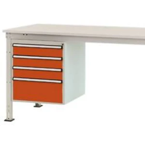 Manuflex ZB4813.2001 Vestavné pouzdro, Nutzhohe stacionárně 500 mm s 4 šuplíky. Pro stolní hloubka 1000 mm