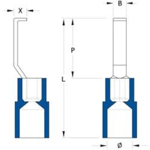 Závěsné kabelové oko Weidmüller 1312450000, 1.5 - 2.5 mm², částečná izolace, modrá, 100 ks