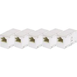 RJ45 síťový adaptér Renkforce RF-4810227 CAT 5e, [1x RJ45 zásuvka - 1x RJ45 zásuvka], bílá