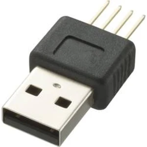 USB konektor s DPS montáží zástrčka, rovná TRU COMPONENTS Typ A USB zástrčka typu A, 1 ks