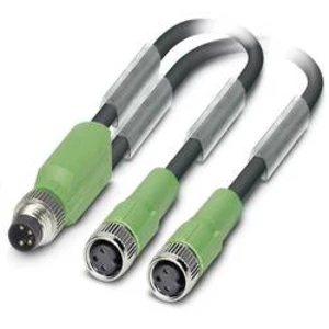 Upravený zástrčkový konektor pro senzory - aktory Phoenix Contact SAC-3P-M8Y/2X0,3-PUR/M 8FS 1458664 adaptér ve tvaru Y, 30.00 cm, 1 ks