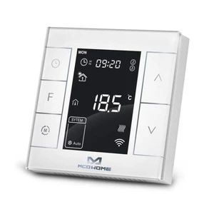 Termostat MCO Home pro vodní topení a kotle V2, Z-Wave Plus (MCO-MH7H-WH) biely termostat • meranie teploty vodovodného kúrenia a kotla • regulácia sp