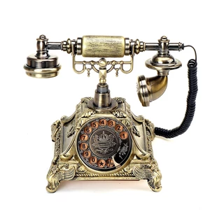 Retro Vintage Push Button Ceramic Antique Telephone Dial Desk Phone Home Decor