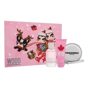 Dsquared2 Wood darčeková kazeta toaletná voda 100 ml + sprchovací gél 100 ml + peňaženka pre ženy