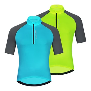 WOSAWE Men's Cycling Breathable Short Sleeve Outdoor Sports Top Reflective Safe Night Riding Shirts Quick Dry Bike Wear