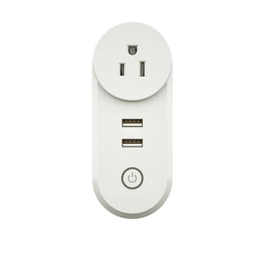 MoesHouse US Zig Bee Dual USB Smart WiFi Socket Plug App Remote Control Echo Plus Voice Control Work with Alexa Google H