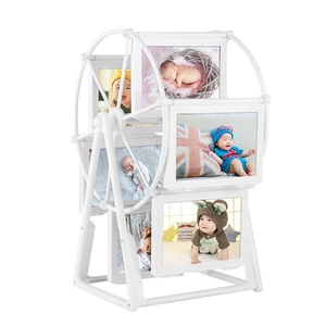 Ferris wheel Photo Frame 12Pcs 5 Inch Photo Windmill Retro Relief Assembled Plastic Swing Table Photo Album For Home Dec