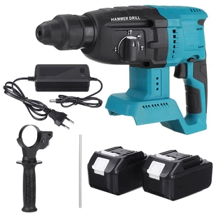 21V Brushless Electric Rotary Hammer Drill Cordless Drill Demolition Kit W/ None/1/2 Battery For MAKITA