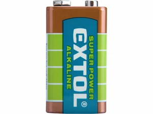 Baterie alkalické, 1ks, 9V (6LR61) EXTOL-LIGHT