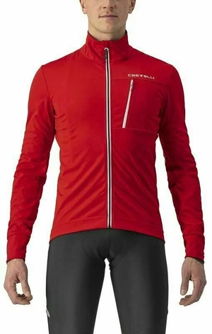 Castelli Go Jacket Red/Silver Gray 2XL Chaqueta Chaqueta de ciclismo, chaleco