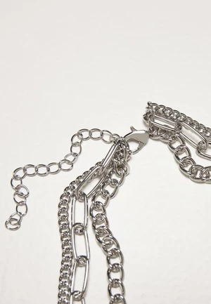 Necklace with layered chain - silver colors