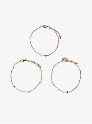 Set of three women's bracelets in gold color Pieces Birthe