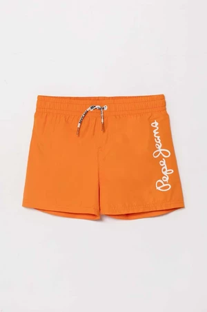 Detské plavkové šortky Pepe Jeans LOGO SWIMSHORT oranžová farba