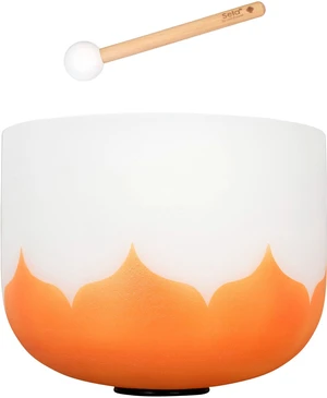 Sela 10" Crystal Singing Bowl Lotus 432 Hz D - Orange (Sacral Chakra) incl. 1 Wood Mallet Perkusia pre muzikoterapiu a meditáciu