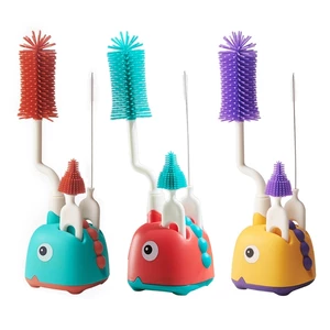 3-in-1 Silicone Baby Bottle Cleaning Brush set with Stand Baby Cleaning Brushes
