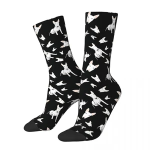 Funny Men's Socks David Vintage Bull Terrier Pet Dog Hip Hop Casual Crew Sock Gift Pattern Printed