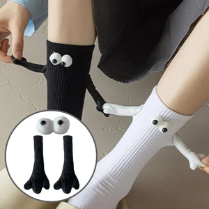 Funny Magnetic 3D Doll Suction Couple Holding Hands Socks Holding Hands Socks Accessories For Women Men