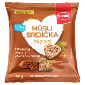 SEMIX Müsli srdiečka chrumkavá s pekanovými orechmi a javorovým sirupom 50 g