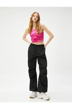 Koton A One-Shoulder Crop Single-Shoulder Shiny-Looking