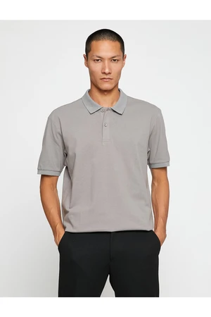 Koton Basic T-Shirt Polo Neck Slim Fit with Buttons.