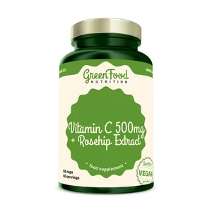 GreenFood Nutrition Vitamin C 500 mg + extrakt ze šípků 60 kapslí