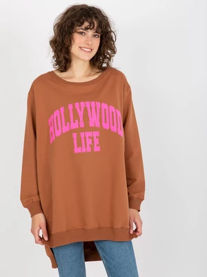 Women's Over Size Sweatshirt - Brown