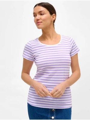 Purple-white striped T-shirt ORSAY - Women