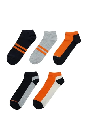 Lumberjack Ml Block 5 Pack 32 3fx Men's Orange Socks