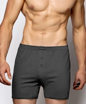 Men's classic boxer shorts with buttons ATLANTIC - dark gray
