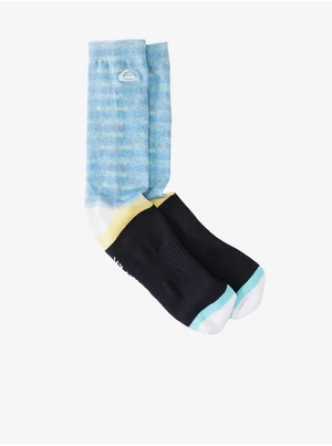 Set of two pairs of socks in black-blue and black Quiksilver - Men