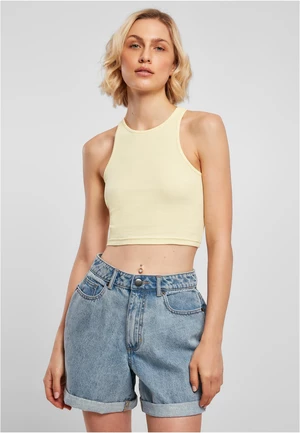 Dámský triček Cropped Rib Top měkcežlutý