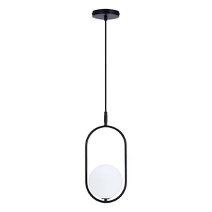 Czarna lampa wisząca ze szklanym kloszem 18.5x15 cm Cordel – Candellux Lighting