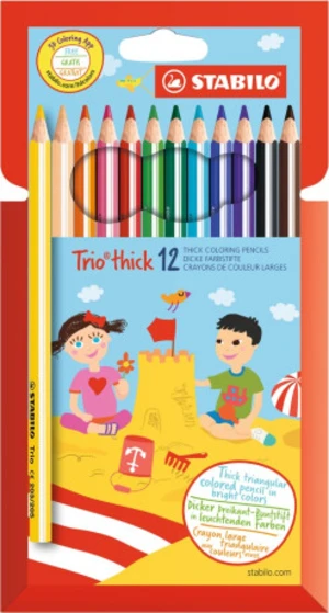 Pastelky STABILO Trio thick sada 12 ks