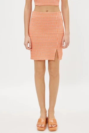 Koton Women's Orange Patterned Skirt