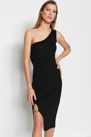 Trendyol Black Mini Knitwear Dress With Chain Detail