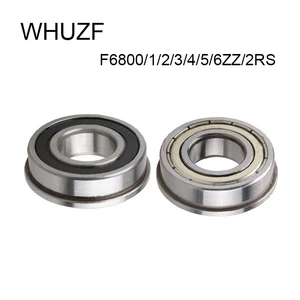 WHUZF 10PCS F6800 F6801 F6802 F6803 F6804 F6805 F6806 F6807 ZZ 2RS Flange Bearing ABEC-3 F6800 Z ZZ Flanged Ball Bearings 2022