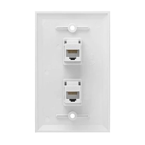 10 Pack 2 Port Ethernet Wall Plate, Cat6 Female To Female Wall Jack RJ45 Keystone Inline Coupler Wall Outlet, White CNIM Hot