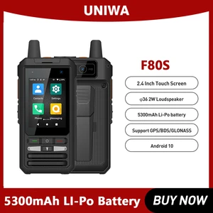 UNIWA F80S Walkie Talkie 4G Rugged Phone 1GB RAM 8GB ROM 5300mAh 2.4 Inch Android 10 Spreadtrum SL8541E Quad Core 1.4GHz