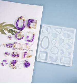 Fashion Moon Earring Silicone Mold DIY Love Triangle Crescent Pendant Necklace Epoxy Mold Women Accessories Jewelry