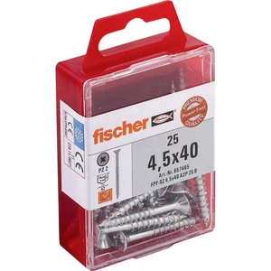 Fischer  657465 skrutka do dreva 4.5 mm 45 mm krížová dražka Pozidriv     glavanizované zinkom 25 ks