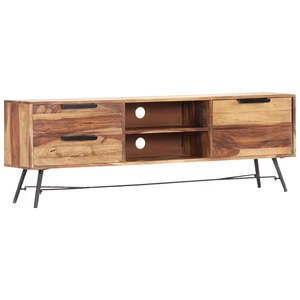 55.1"x11"x18.5" TV Cabinet Entertainment Cabinet with Storage Shelves and Cabinets Solid Sheesham Wood