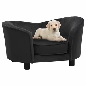 Dog Sofa Black 27.2"x19.3"x15.7" Plush and Faux Leather