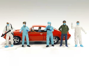 Hazmat Crew 6 piece Figurine Set for 1/24 Scale Models by American Diorama
