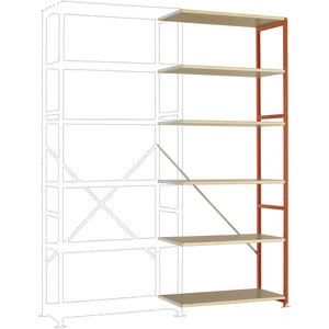 Manuflex RP1414.2001 prístavný modul regálu oddelenia  (š x v x h) 1000 x 2500 x 700 mm    drevená podlaha